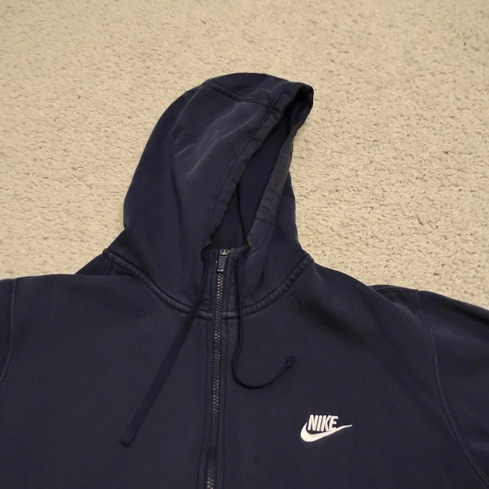 Nike Hoodie Mens 2XL Blue Full Zip Jacket Sweatshirt Gym Run Y2K Skate Designer